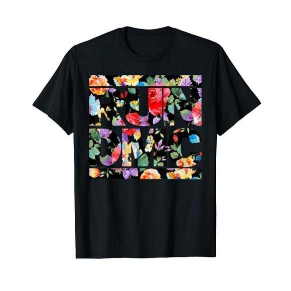 Run DMC Official women Floral Logo T-Shirt xs - Picture 1 of 3